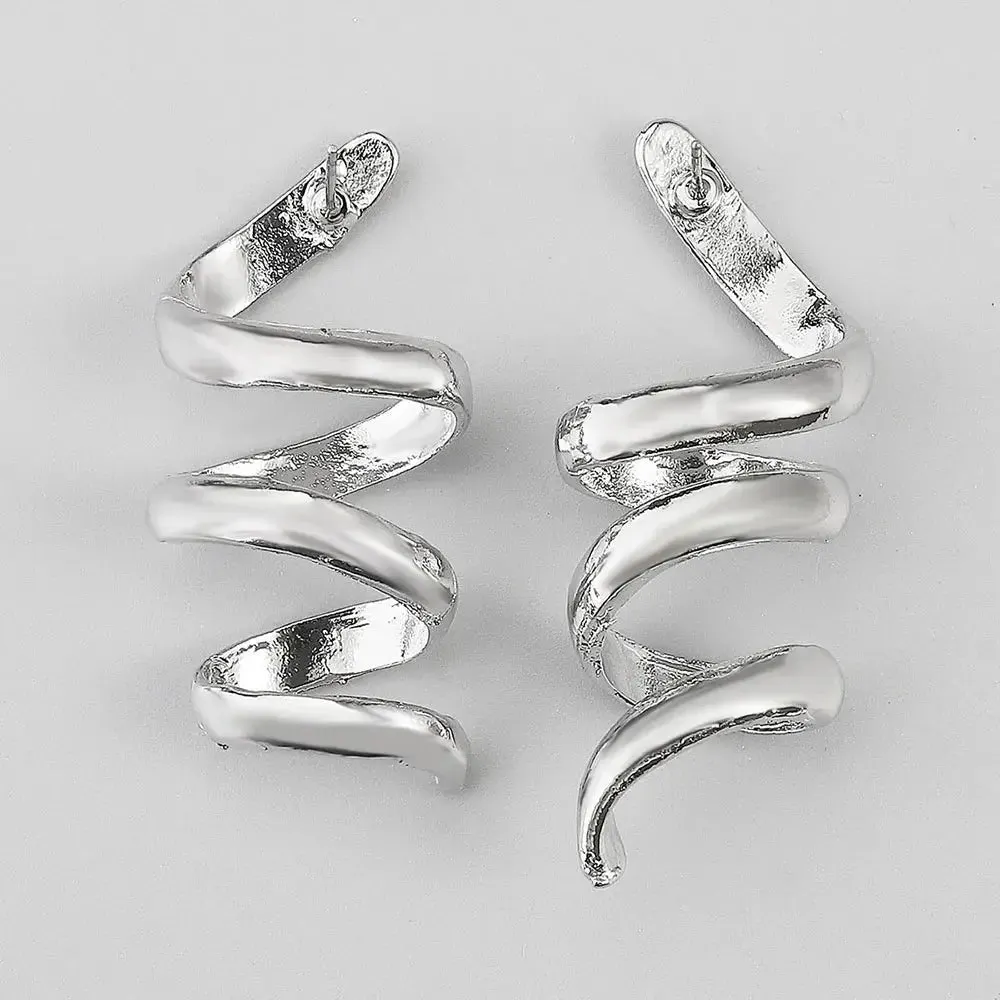 Helical Gleam Cuff Earrings