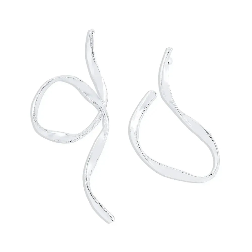 Helical Gleam Cuff Earrings
