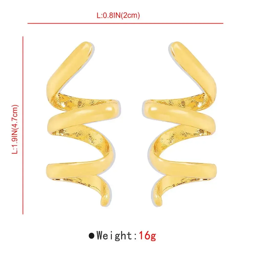Helical Gleam Cuff Earrings