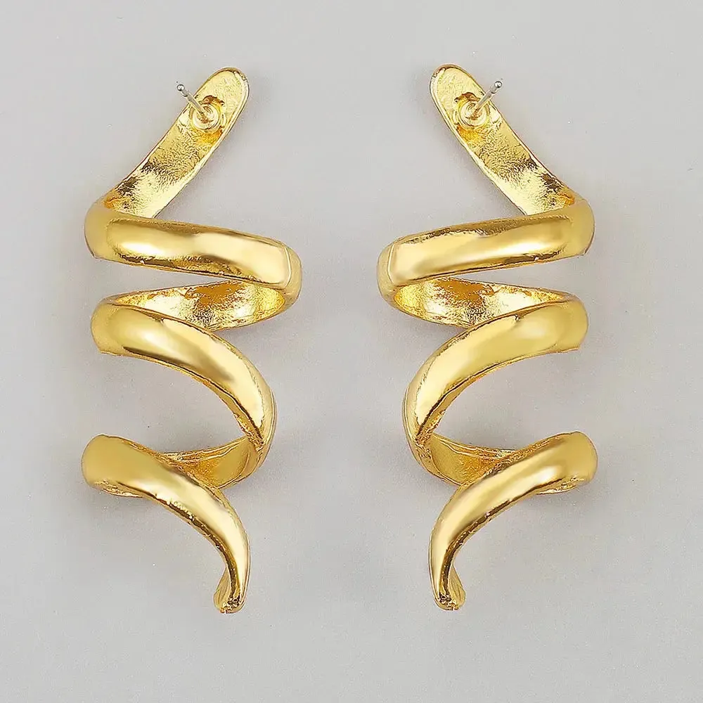 Helical Gleam Cuff Earrings