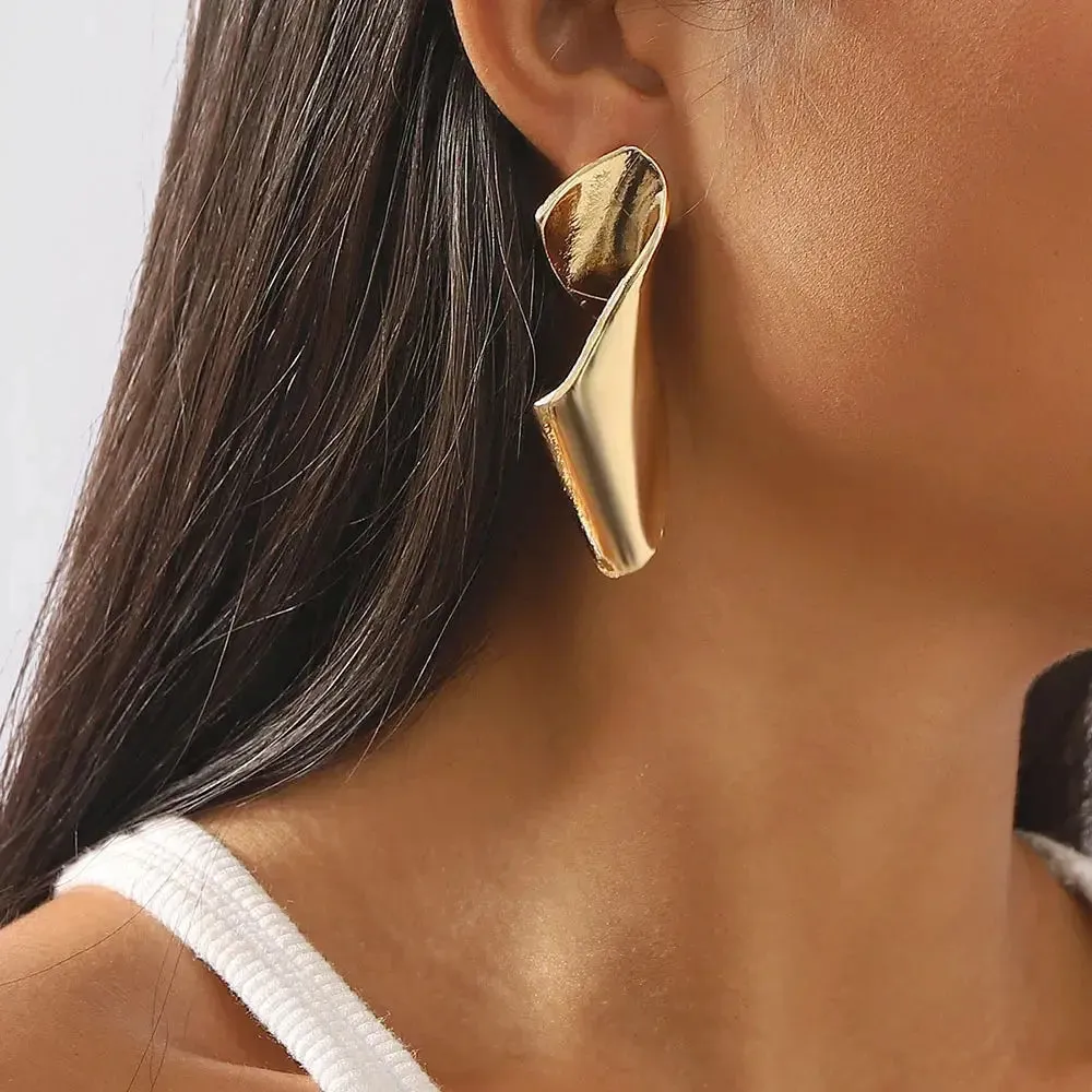 Helical Gleam Cuff Earrings