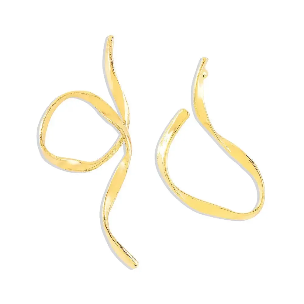 Helical Gleam Cuff Earrings