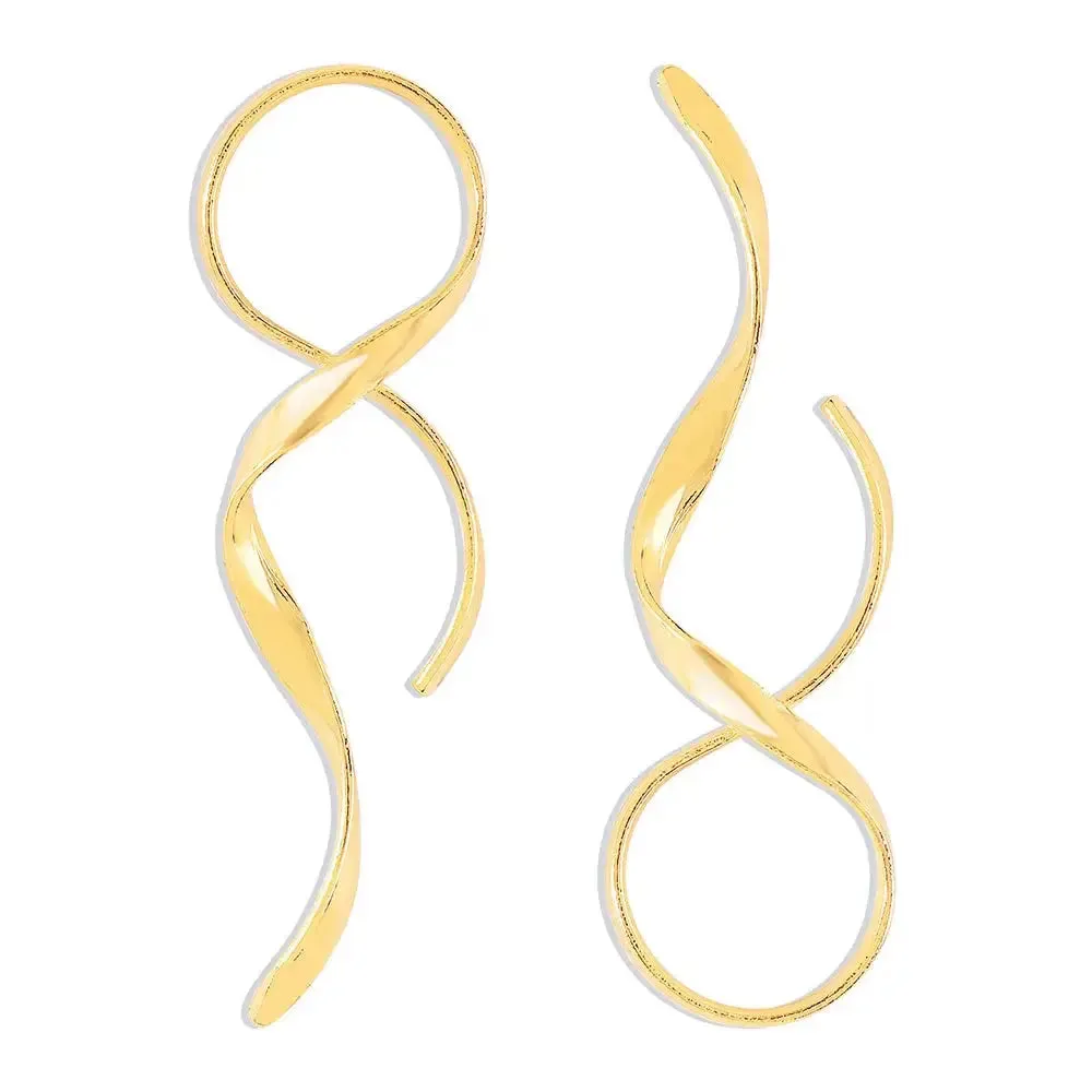 Helical Gleam Cuff Earrings