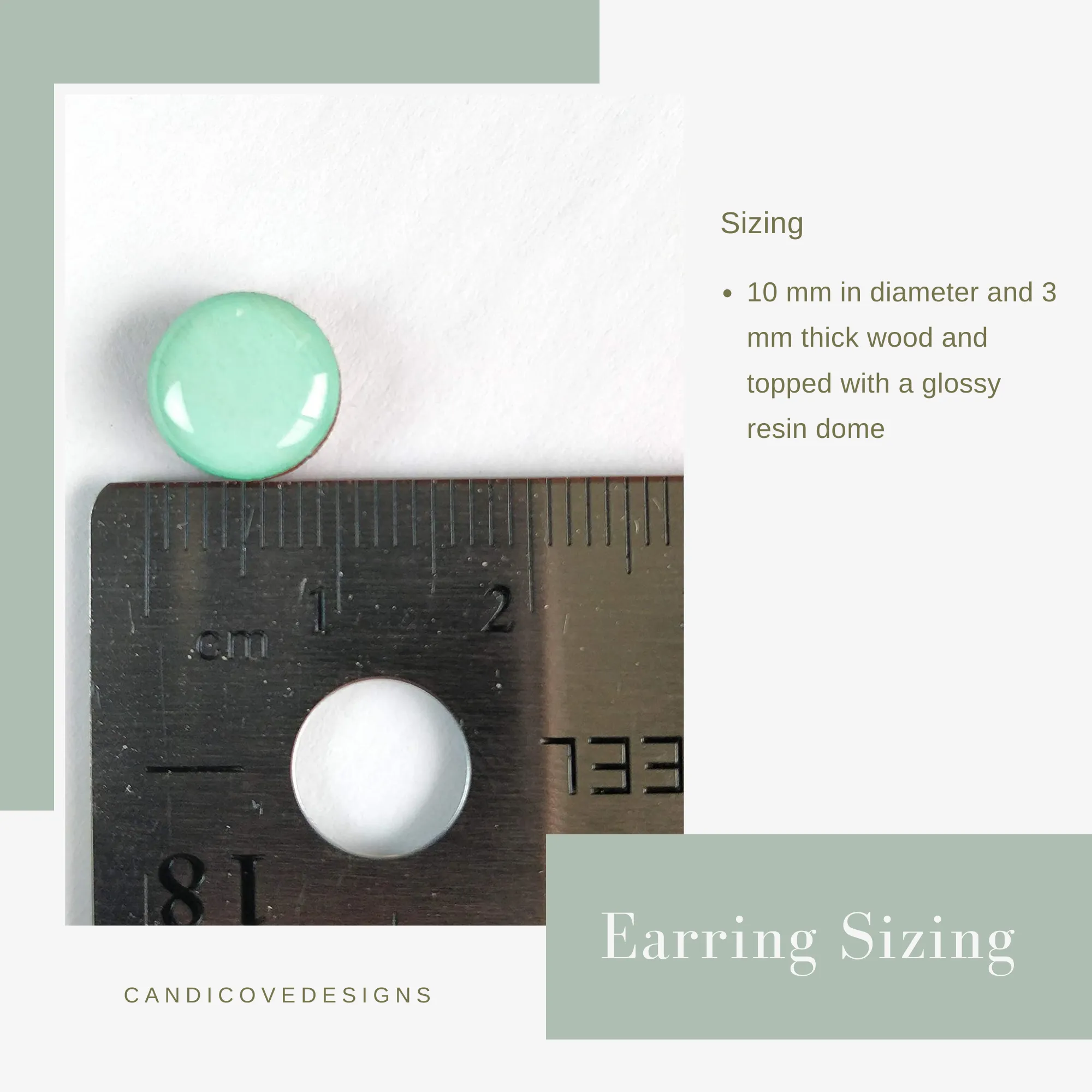 Ice Blue Shimmer Stud Earrings by Candi Cove Designs