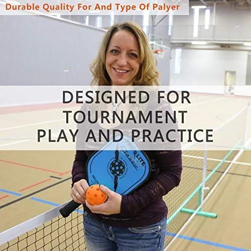 IUZIT Outdoor Pickleball Balls 40 Holes Specifically Designed for Pickleball Sport, High-Vis Optic Orange/Yellow Pickleballs USAPA Approved for Outdoor & Indoor Use