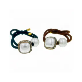 Jolene Masson Handmade Pearl Ponytail Holder Scrunchie Crystal Hair Rope Wrap A5