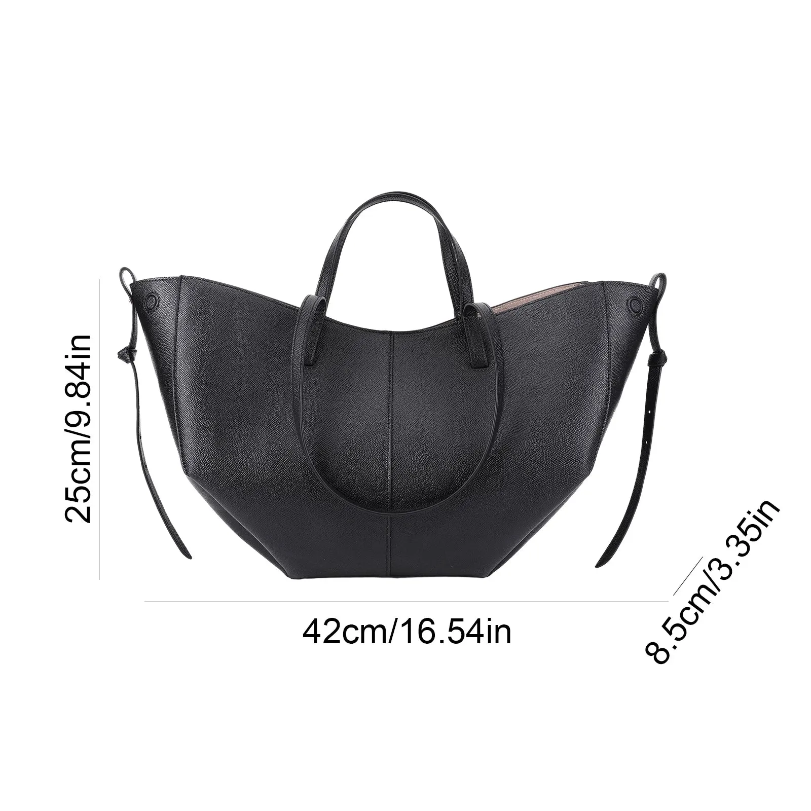Lady Glams Luxury Brand PU Leather Handbag Tote Bag