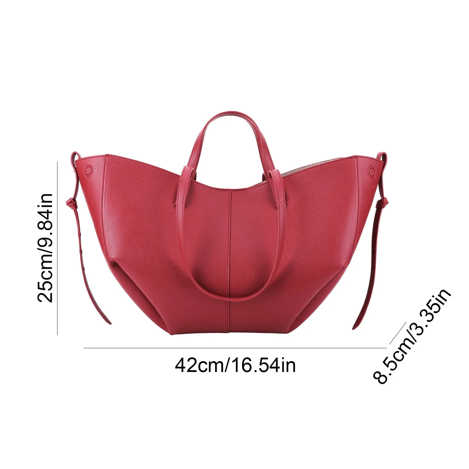 Lady Glams Luxury Brand PU Leather Handbag Tote Bag