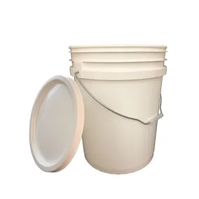 Lee Fisher Sports Bucket - 5 Gallon Bucket Metal handle with Lid, White