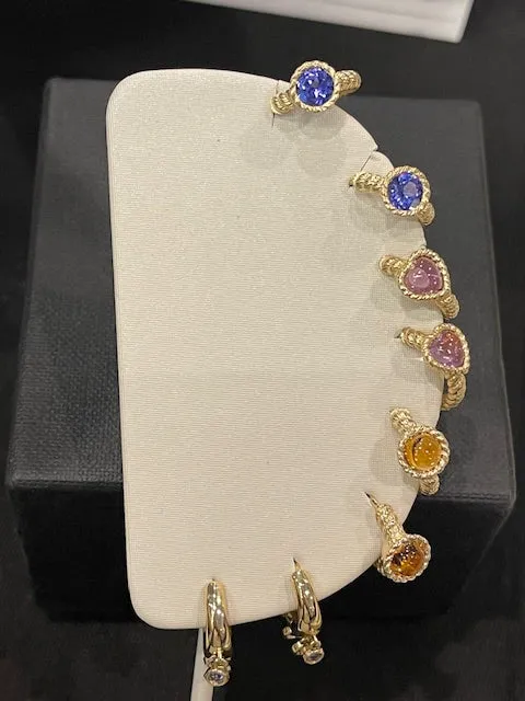 Leona Round Tanzanite Huggies