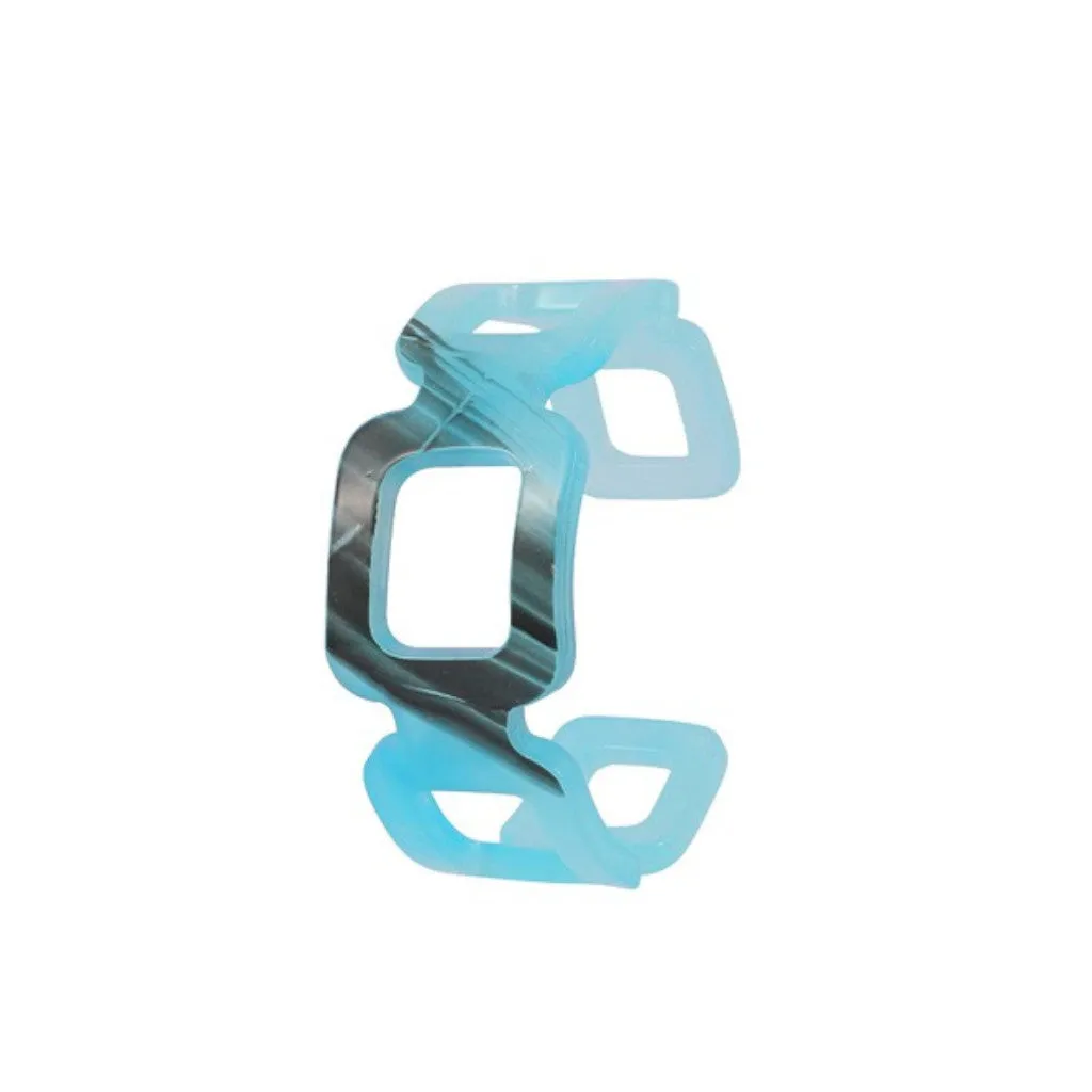 Linked Squared Marbled Resin Cuff Acrylic Bracelets