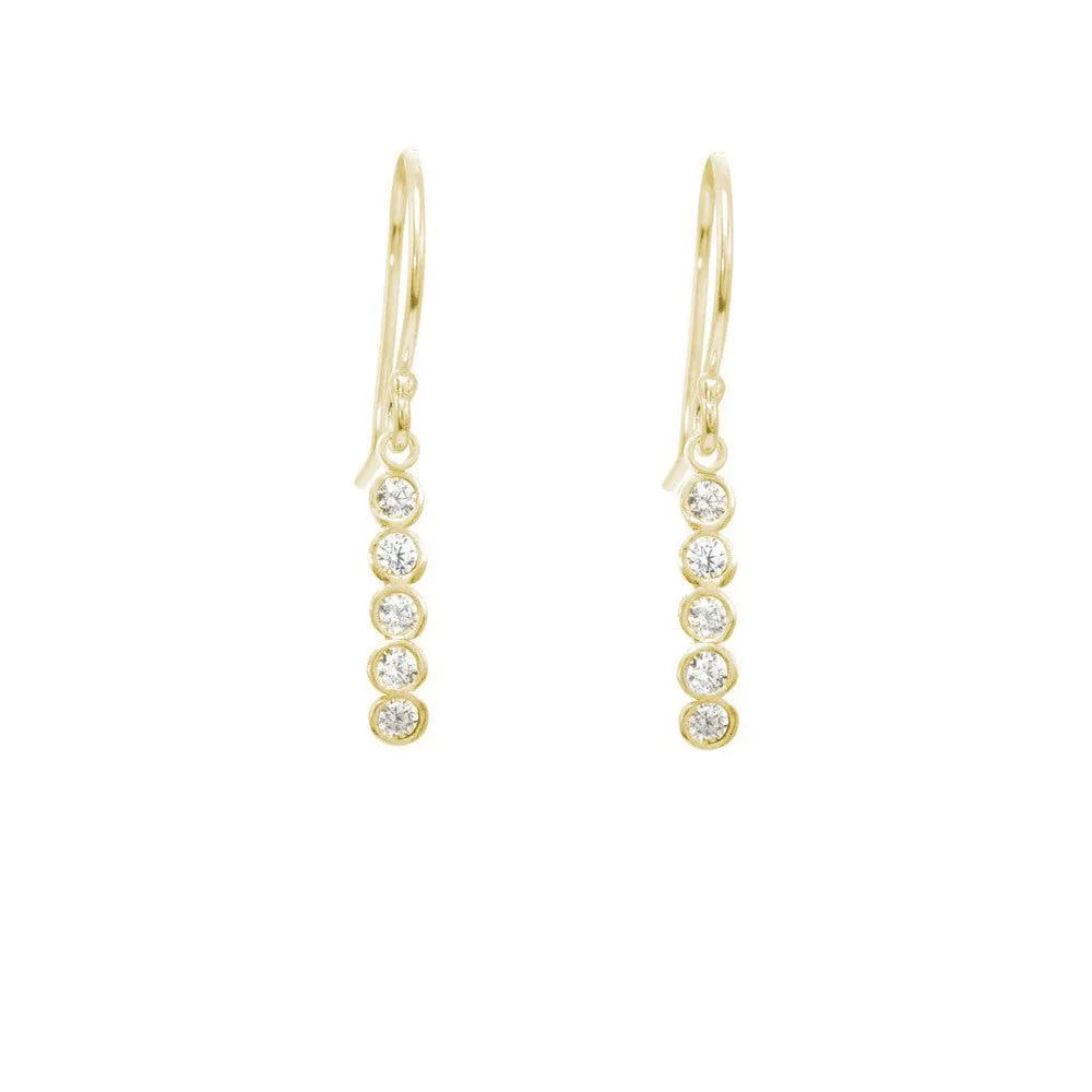 Long Seed Pod Solitaire Earrings