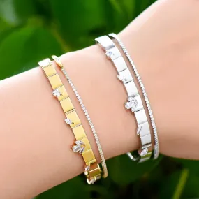 Luxury Trendy Bangle Rings Luxury Disco Stackable Jewelry Set For Women