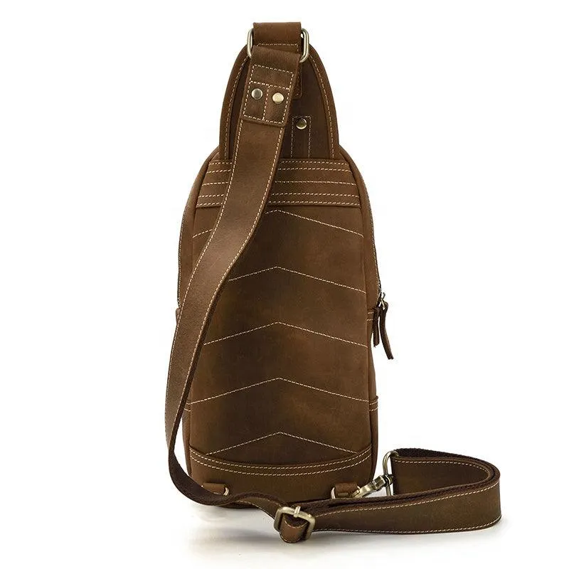 Men's Genuine Leather Retro Sling Bag