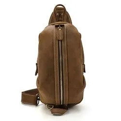 Men's Genuine Leather Retro Sling Bag