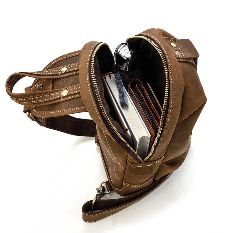 Men's Genuine Leather Retro Sling Bag