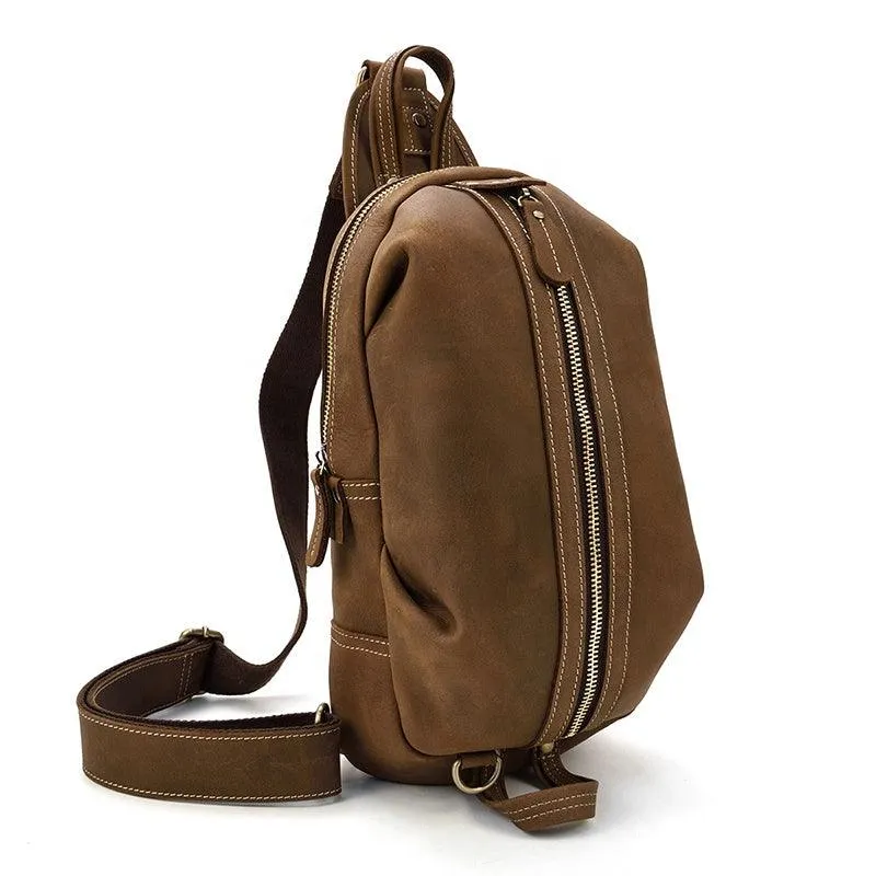 Men's Genuine Leather Retro Sling Bag
