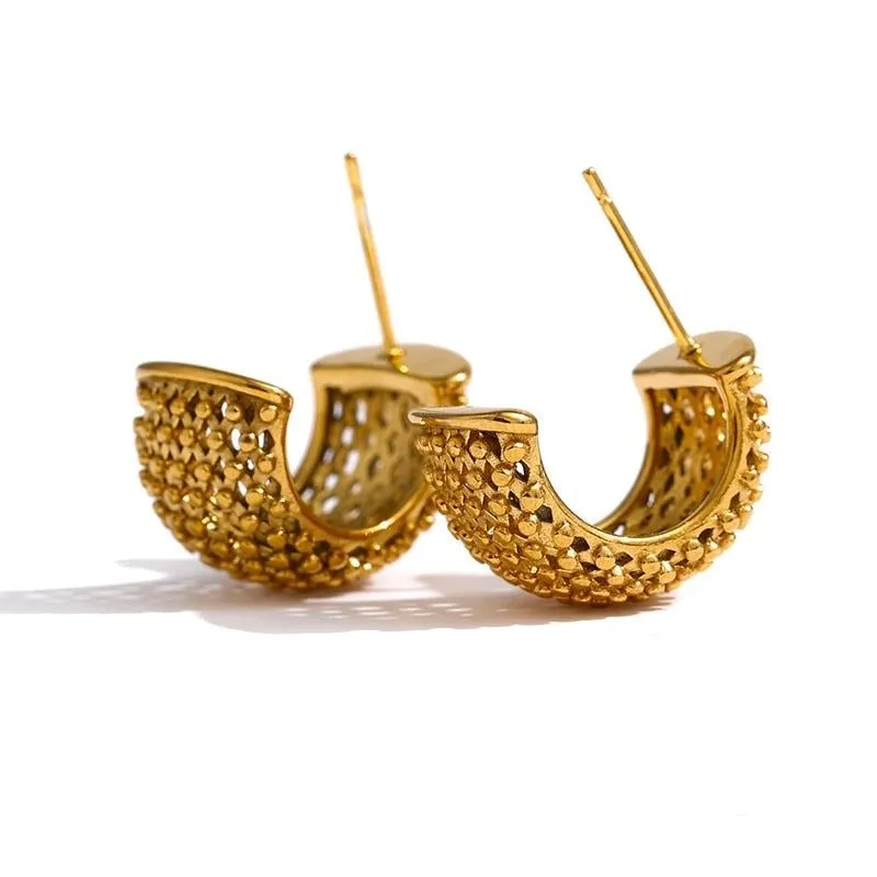 Mesh Half Hoop Earrings