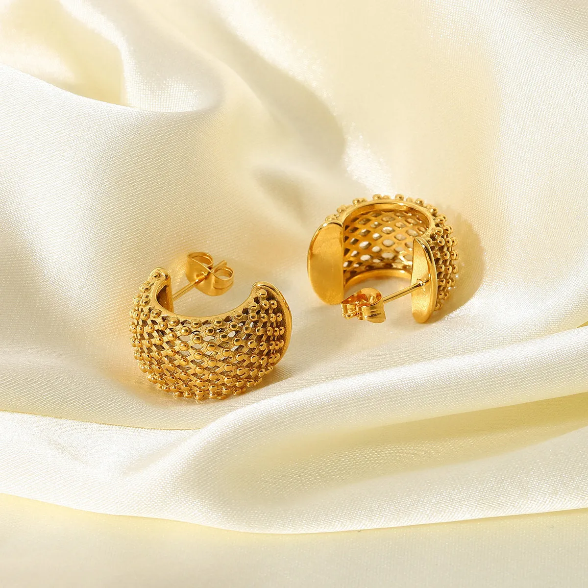 Mesh Half Hoop Earrings