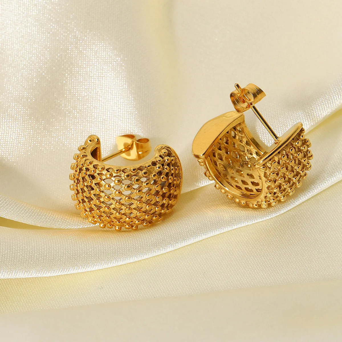 Mesh Half Hoop Earrings