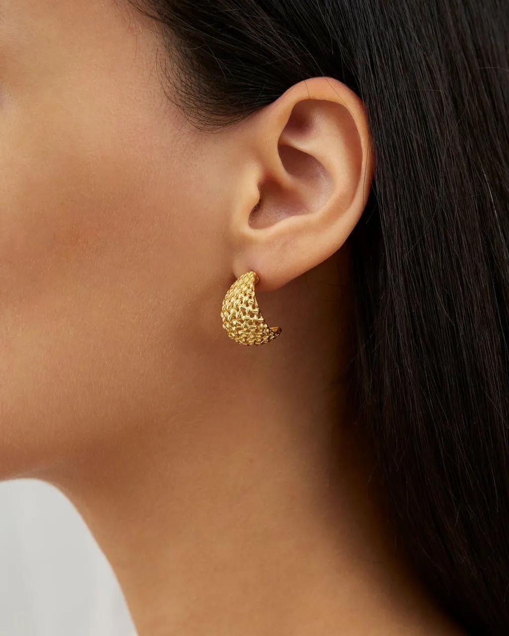 Mesh Half Hoop Earrings