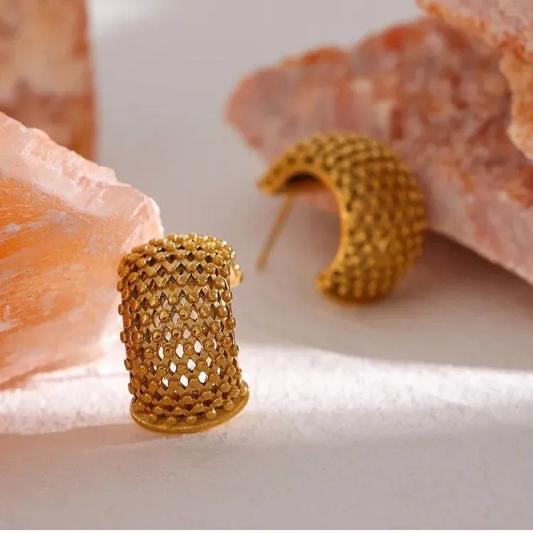 Mesh Half Hoop Earrings