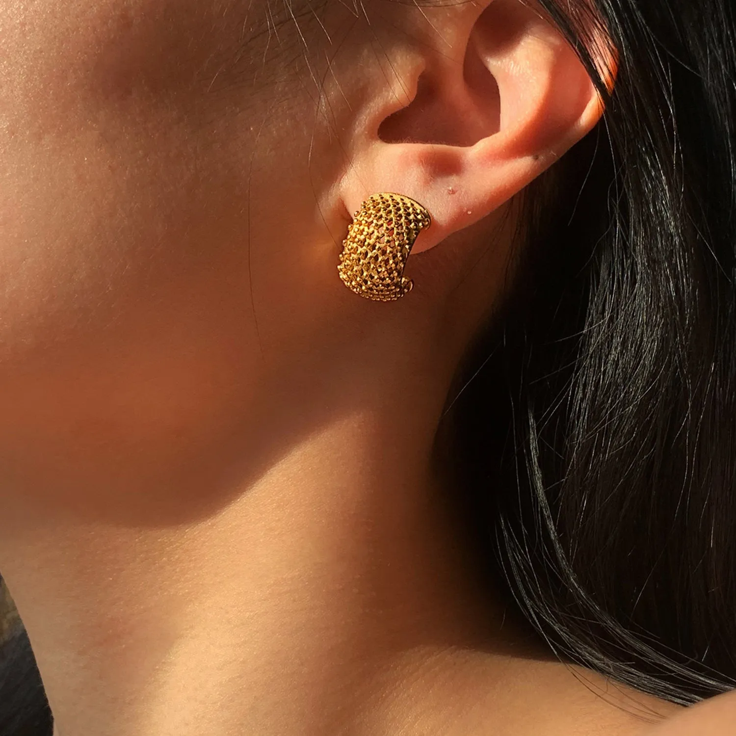 Mesh Half Hoop Earrings