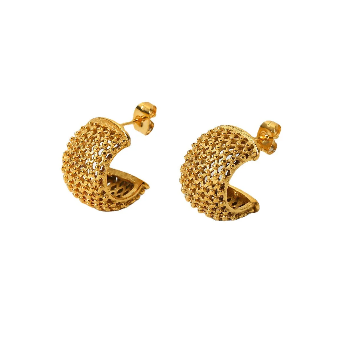 Mesh Half Hoop Earrings