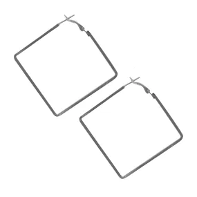 Minimalist Square Stainless Steel Hoop Earrings in Silver or Gold