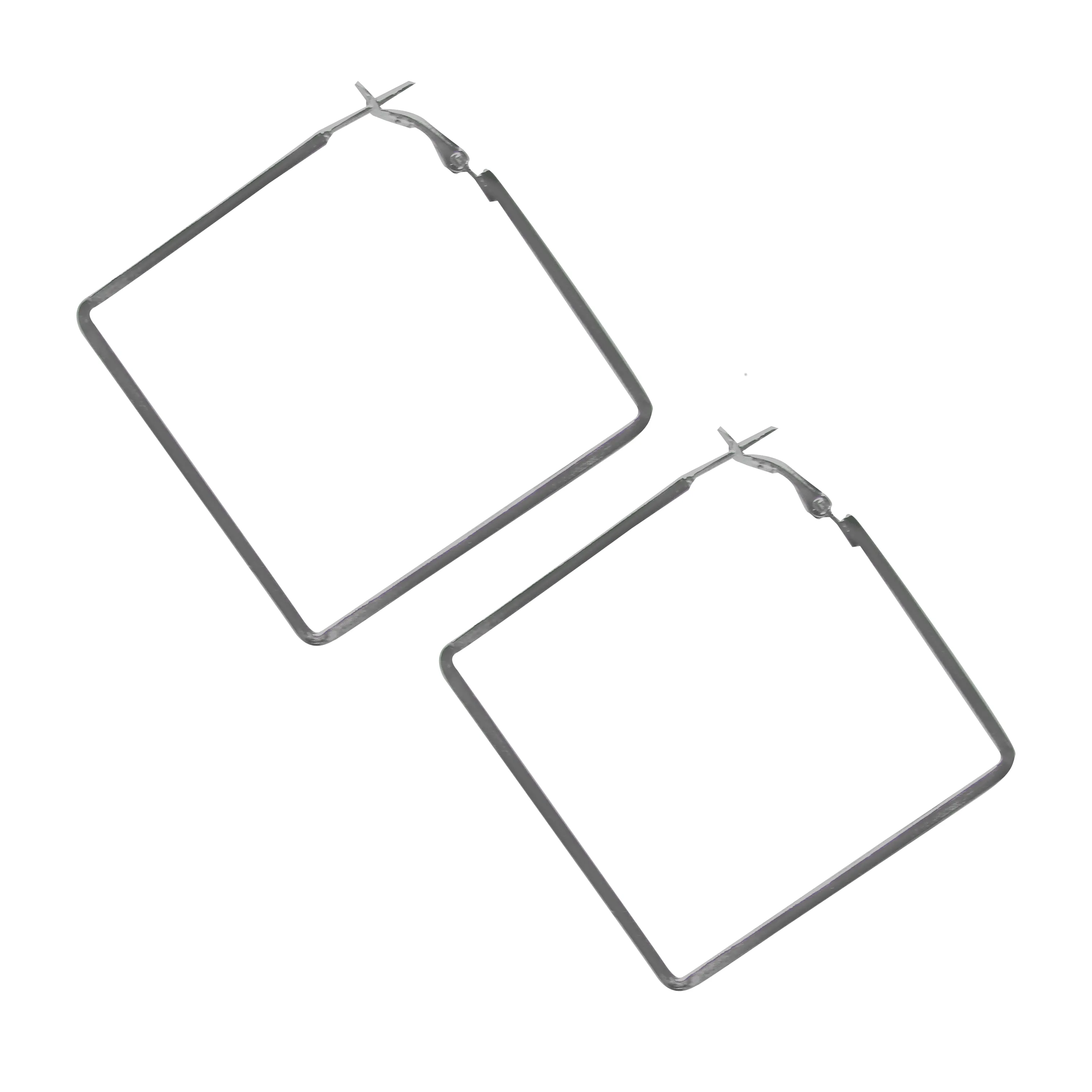 Minimalist Square Stainless Steel Hoop Earrings in Silver or Gold
