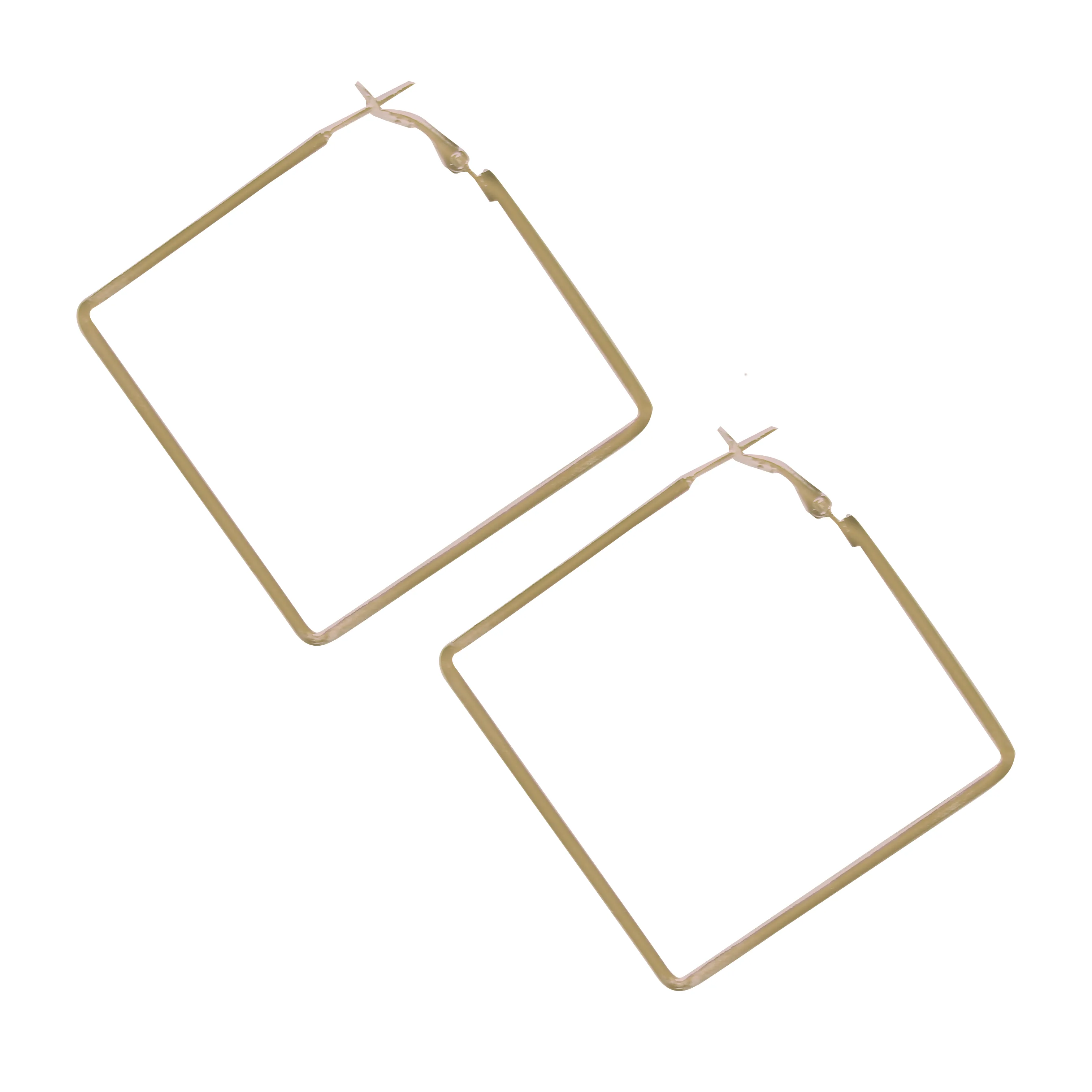 Minimalist Square Stainless Steel Hoop Earrings in Silver or Gold