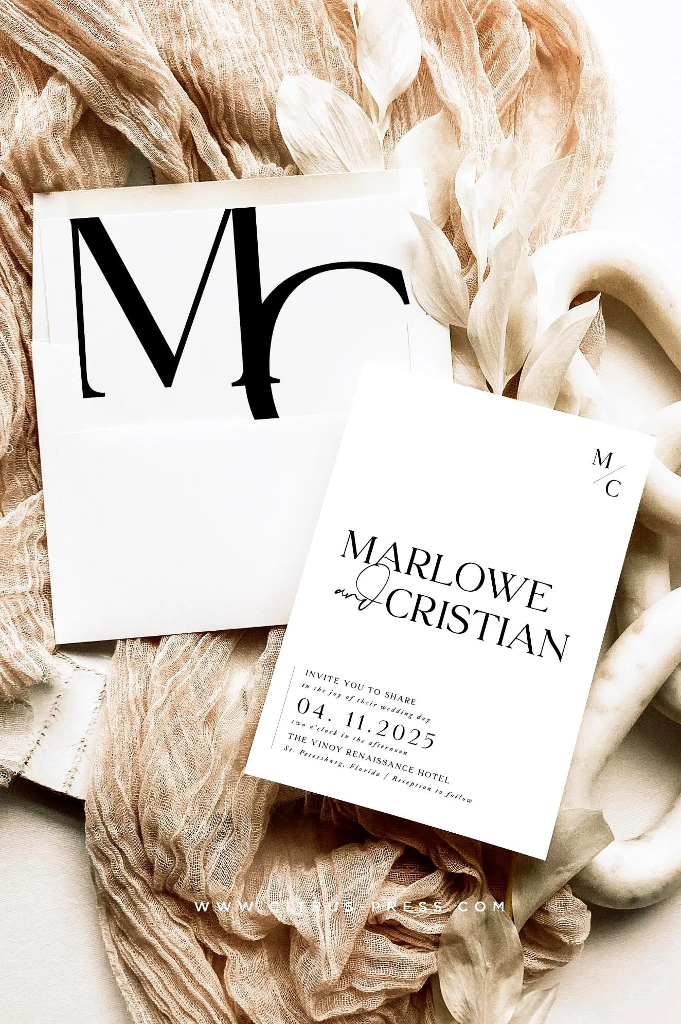 Modern Minimal Wedding Invitation | Marlowe