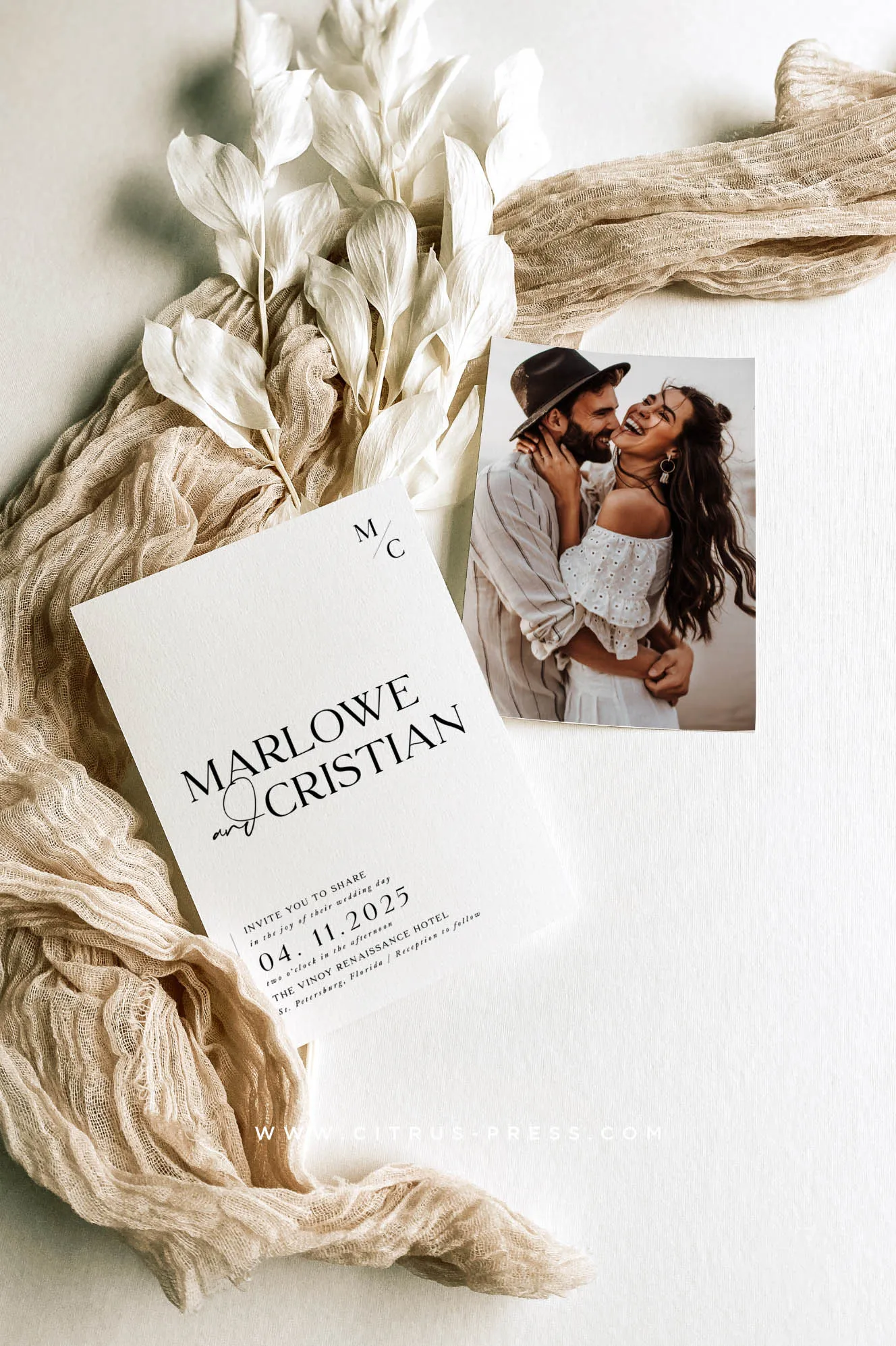Modern Minimal Wedding Invitation | Marlowe