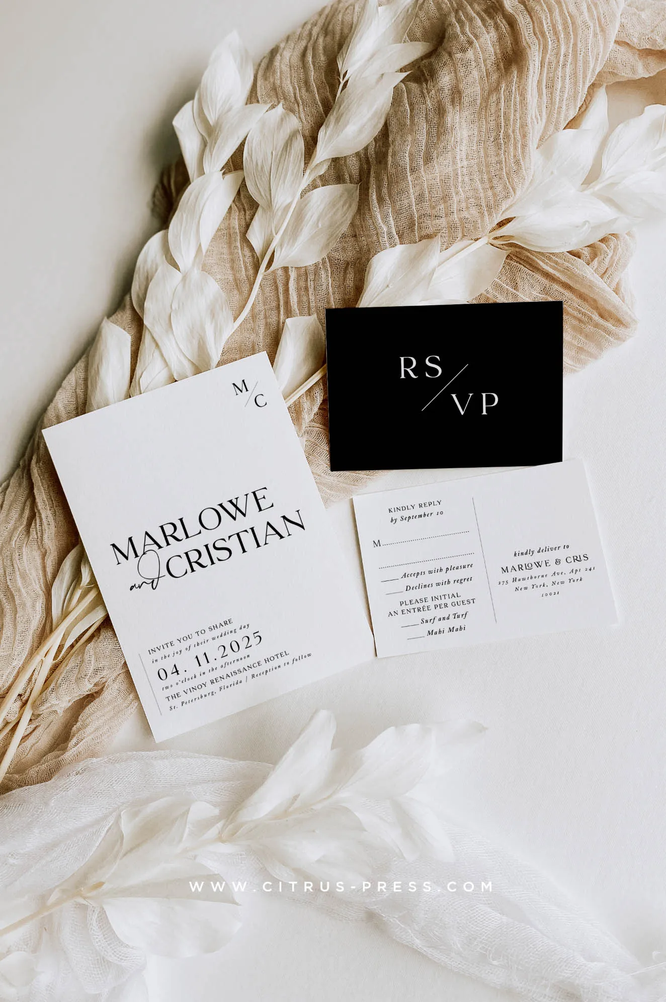 Modern Minimal Wedding Invitation | Marlowe