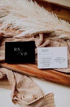 Modern Minimal Wedding Invitation RSVP Postcard | Marlowe