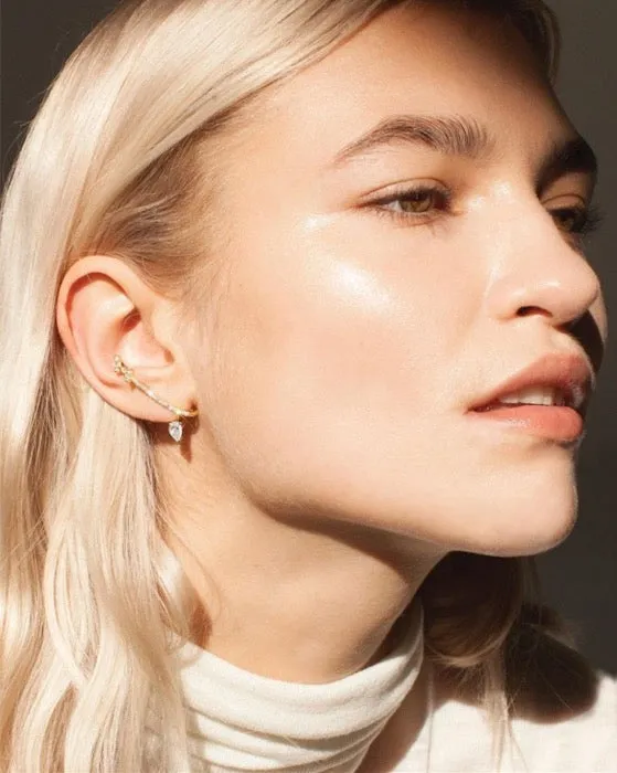 Modern Vintage Sparkling line Ear Cuff-one piece