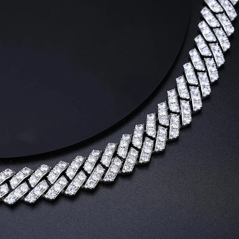 Moissanite 20mm Cuban Chain Necklace
