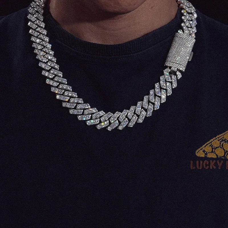 Moissanite 20mm Cuban Chain Necklace