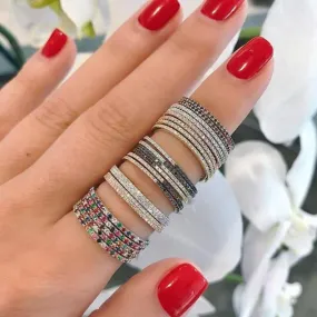 Multi Color Eternity CZ Stackable Ring