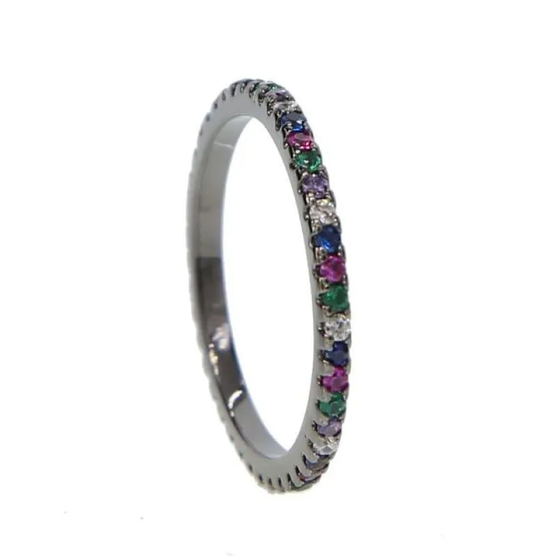 Multi Color Eternity CZ Stackable Ring