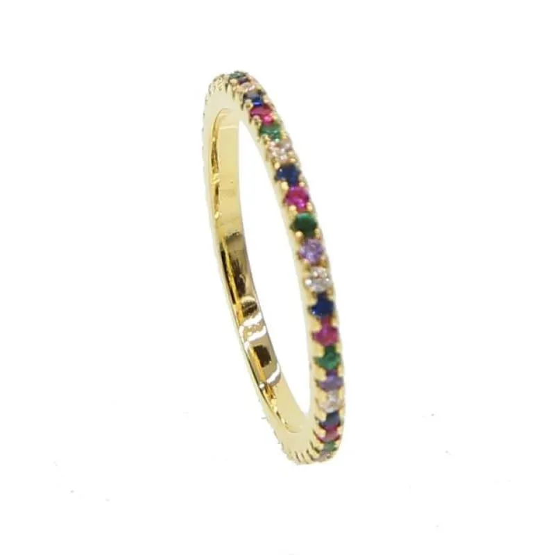 Multi Color Eternity CZ Stackable Ring