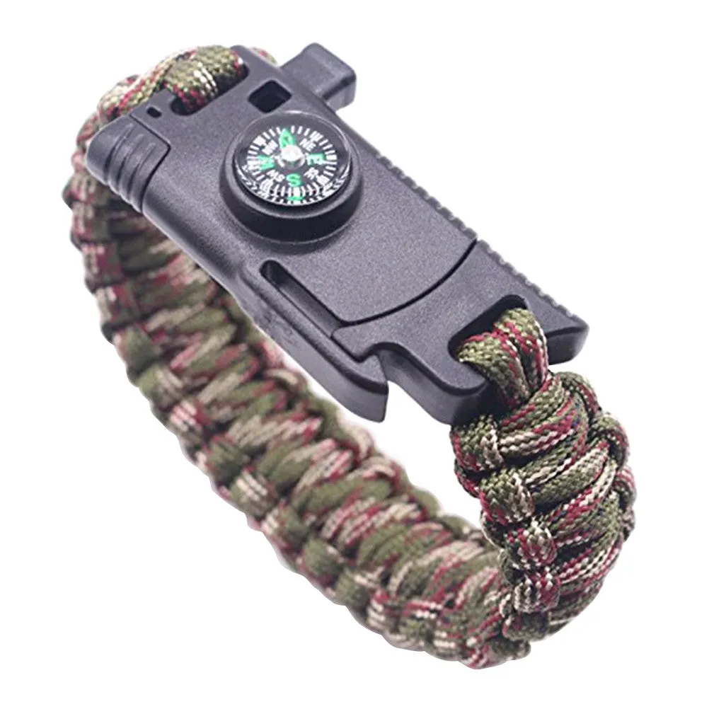 Multifunctional Paracord Survival Bracelet For Hiking