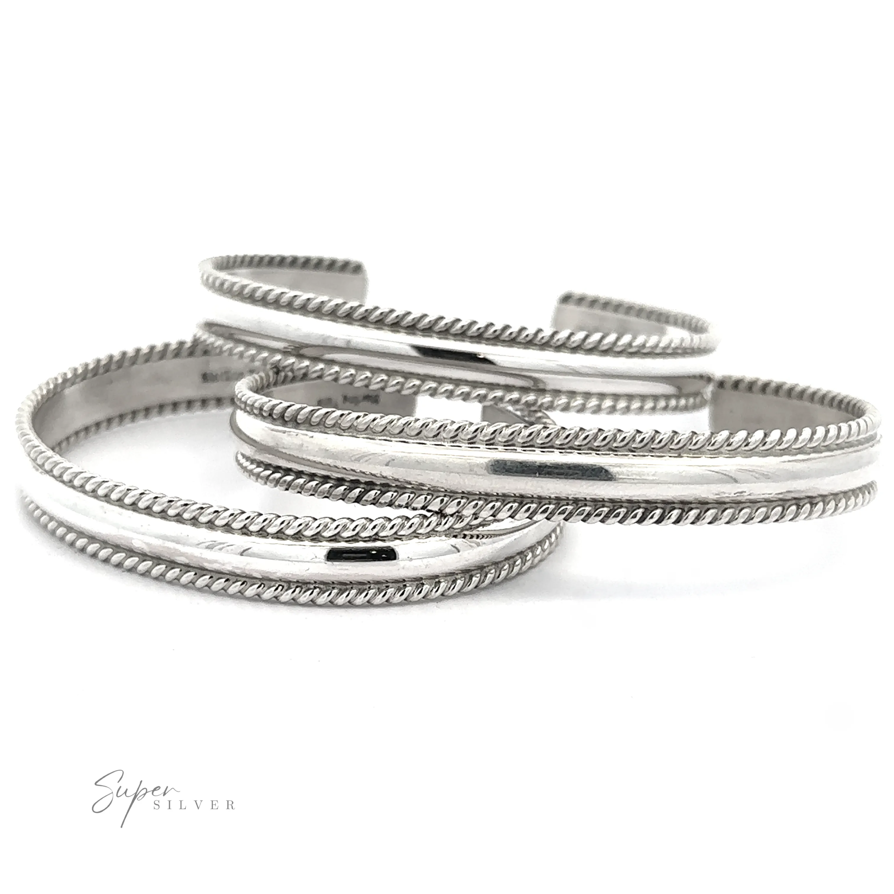 Native American Handmade Silver Rope Cuff
