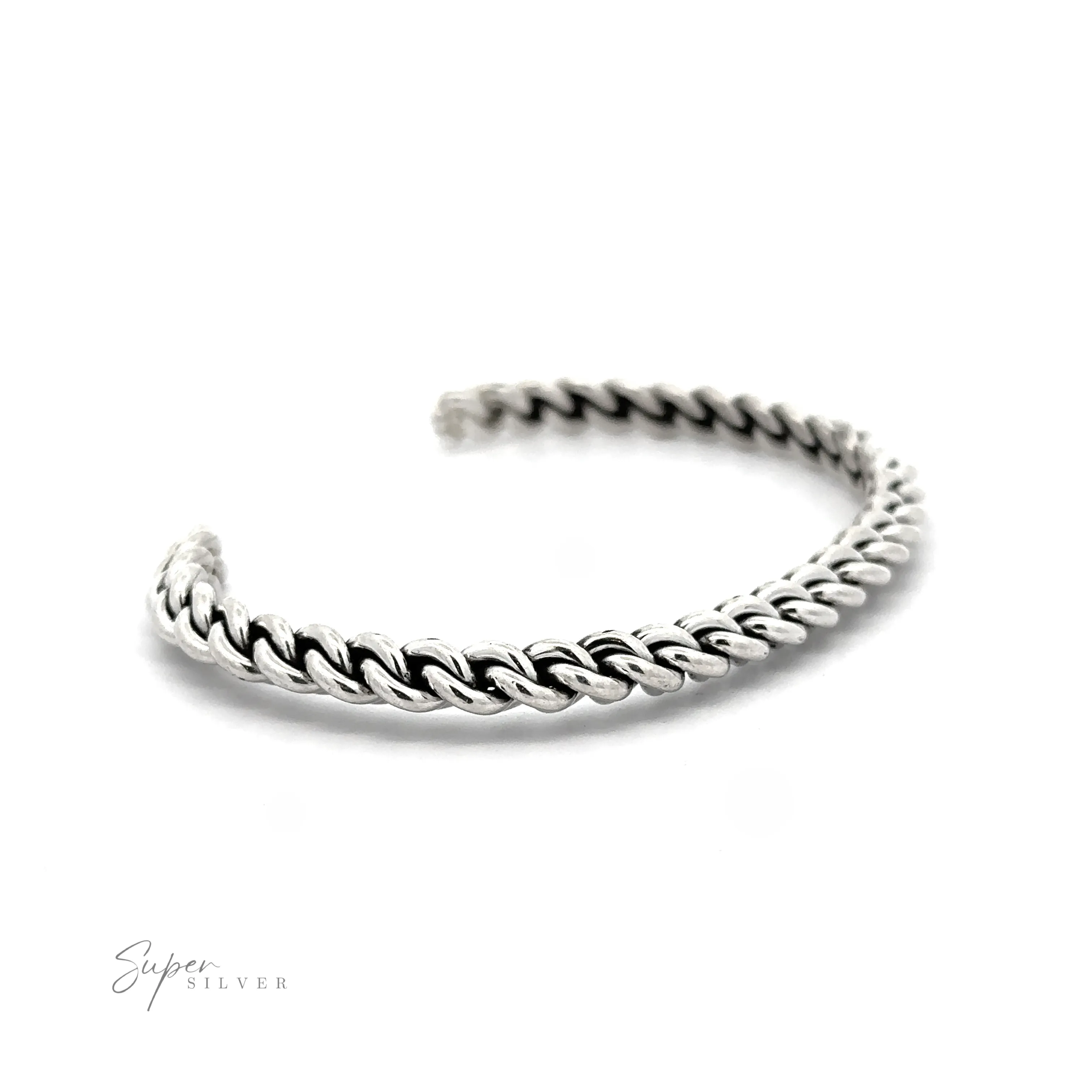Native American Handmade Silver Woven Link Bracelet