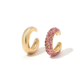 New Arrival Multicolor CZ Crystal Ear Cuff Stackable C Shaped Ear Clips