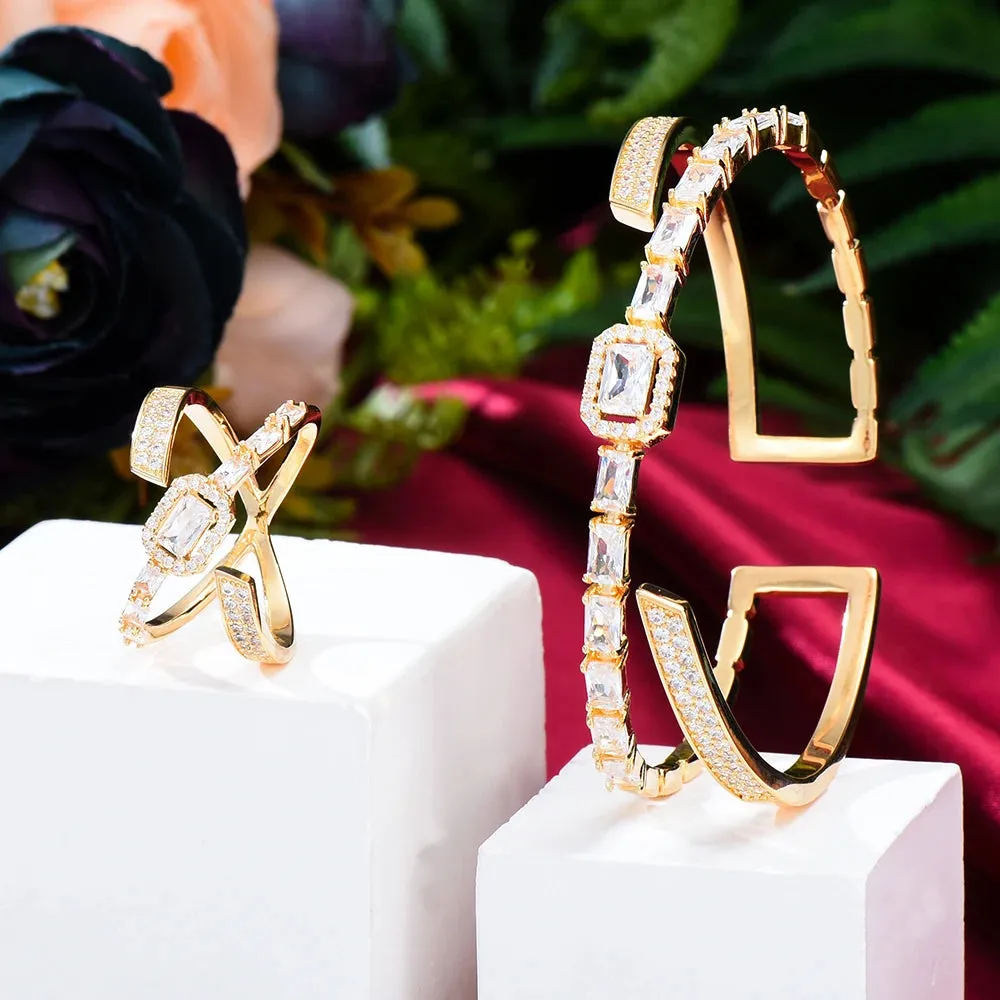 New Trendy Stackable Sparkly Bangle Ring Set Mix Match For Women