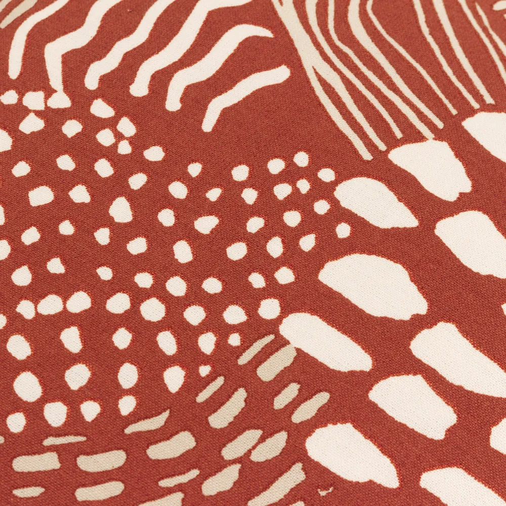Nola Abstract Piped Cushion Chestnut