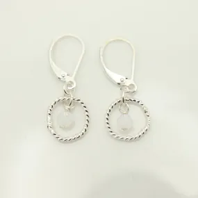 October - Opal Birthstone Sterling Silver Earrings