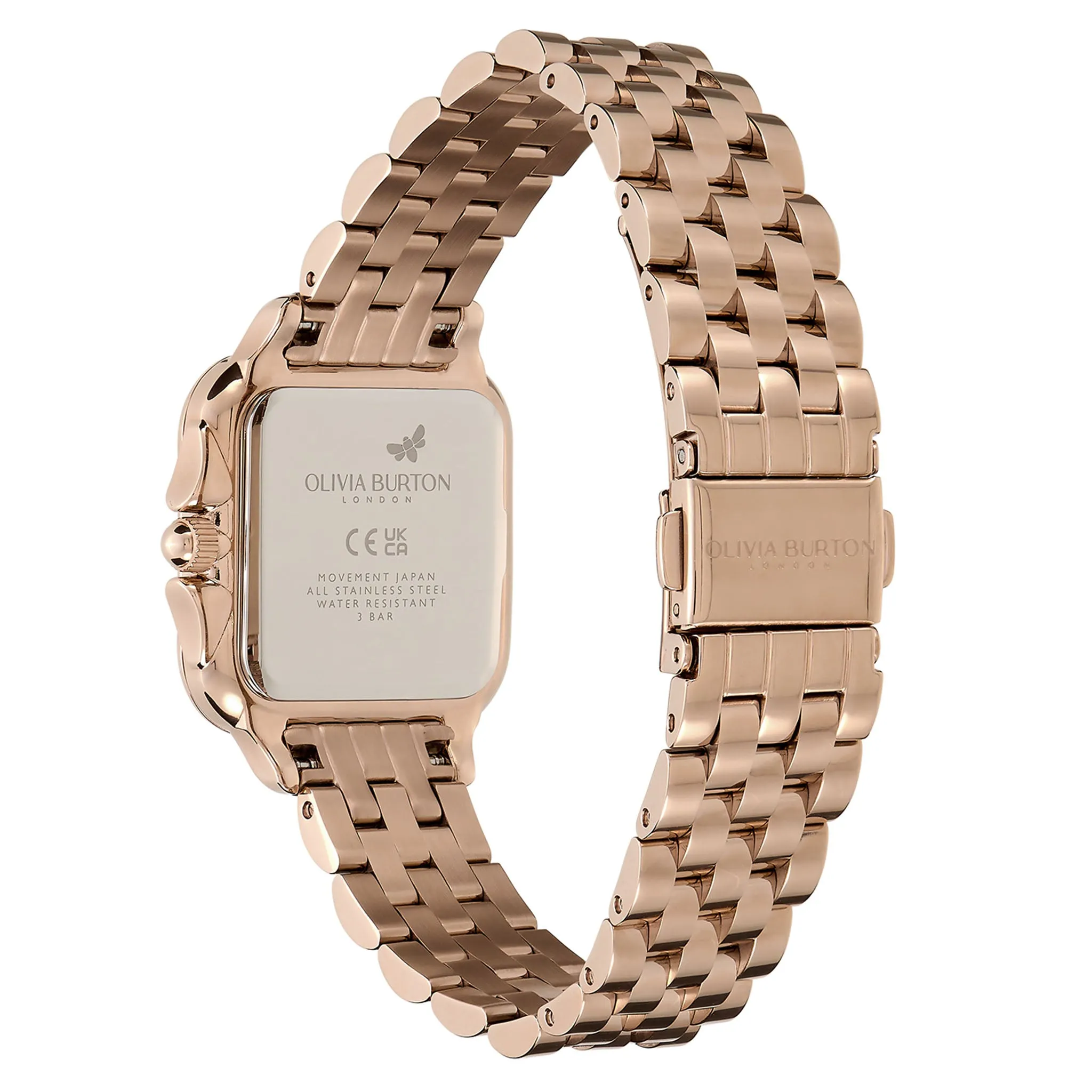 Olivia Burton Carnation Gold Steel Blush Sunray Dial Women's Watch - 24000085