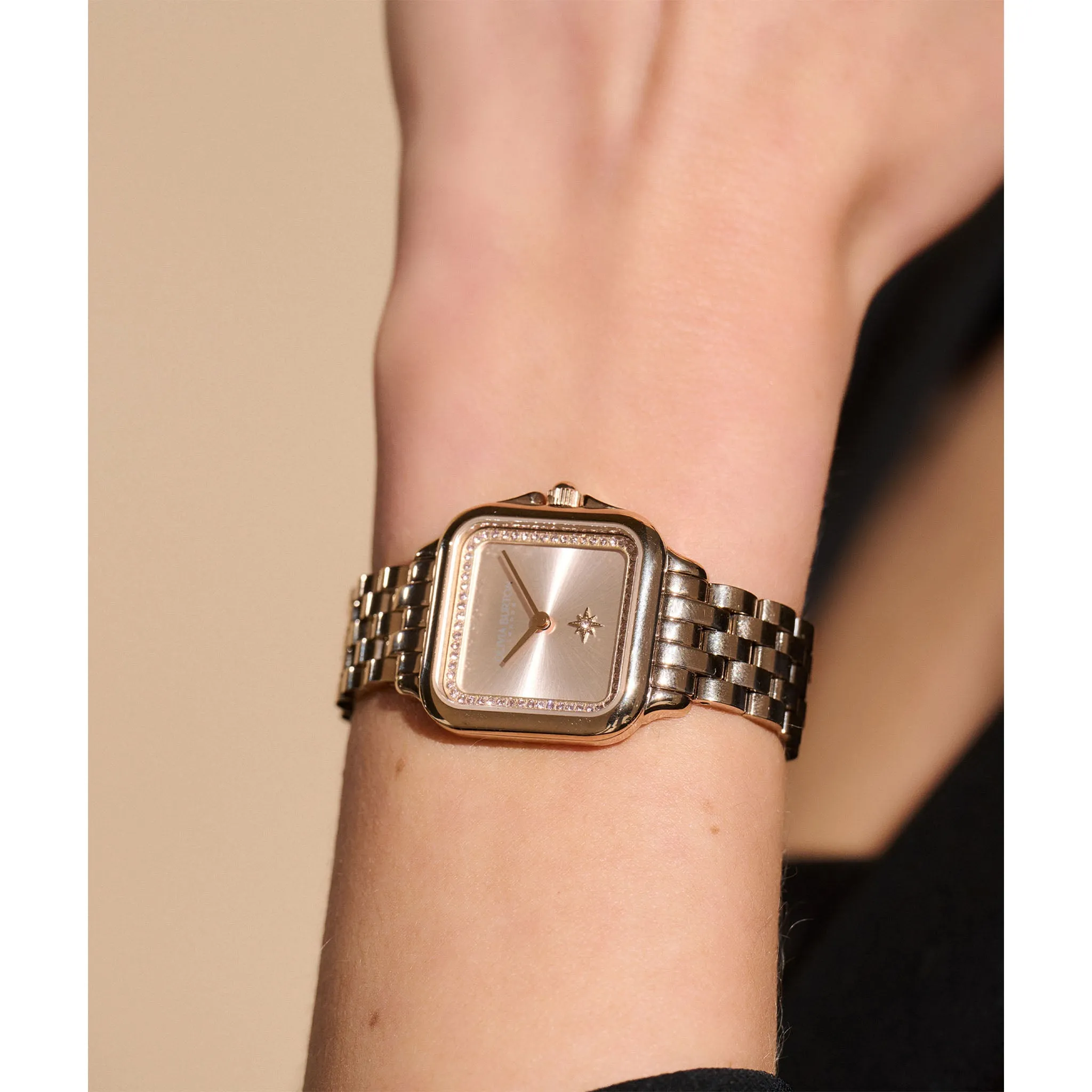 Olivia Burton Carnation Gold Steel Blush Sunray Dial Women's Watch - 24000085